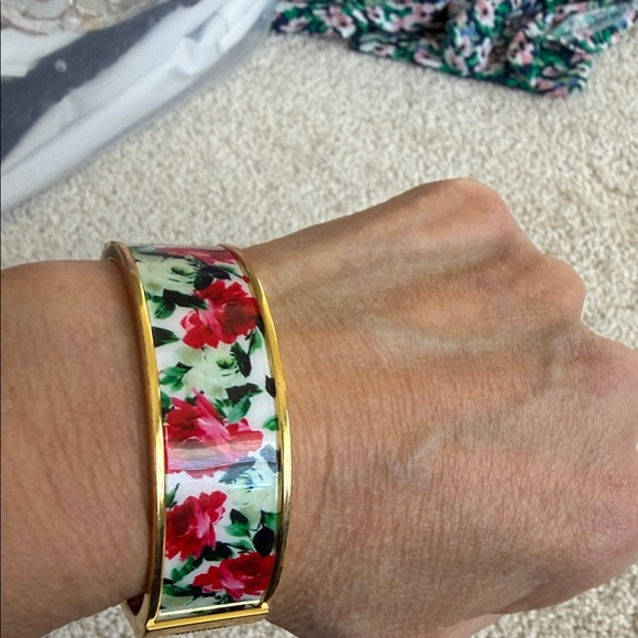 Talbots Gold and Red Floral Bracelet - Picture 3 of 3